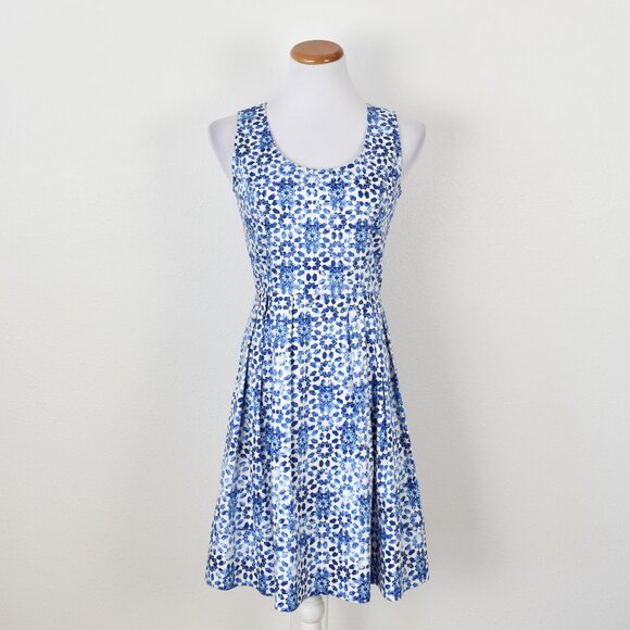 Calvin Klein Fit and Flare Mosaic Floral Dress - 2 - Picture 1 of 10